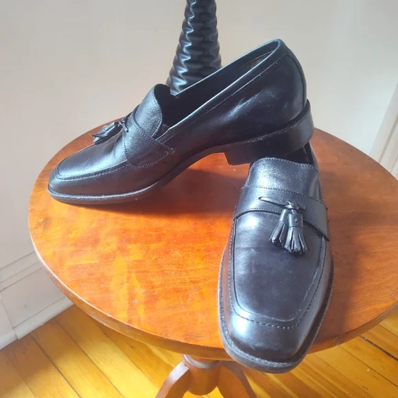 Johnston & Murphy Domani Men Tassel Loafer 9.5 M Dress Shoe Black Leather Italy Johnston & Murphy Men main image 3